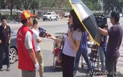 اخراج گزارشگر زن تلویزیون به خاطر عینک آفتابی و چتر!
