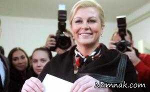 افتادن شلوار در حین گرفتن جایزه از رئیس جمهور کرواسی! + عکس