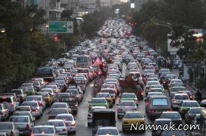 عکسی از ترافیک شهر تهران در دهه ۵۰