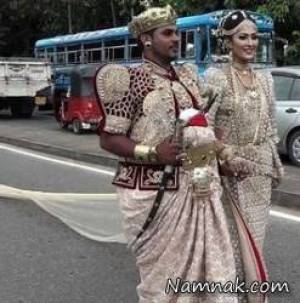 عروسی که لباسش ۳۰۰۰ متر دنباله داشت! +تصاویر