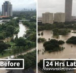تگزاس قبل و بعد از طوفان هولناک هاروی + تصاویر