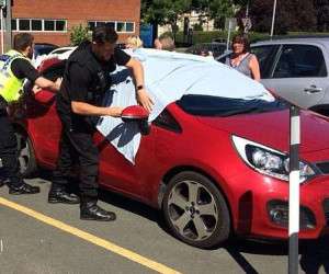کار جالب پلیس برای نجات سگ از داخل ماشین + عکس