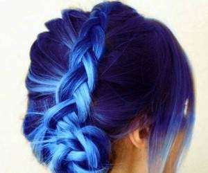 آموزش هایلایت فانتزی مو به رنگ صورتی، آبی و بنفش + عکس