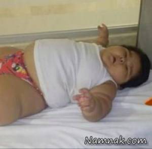 پسر بچه چاق ۱۰ ماهه با وزن کودک ۹ ساله! + تصاویر