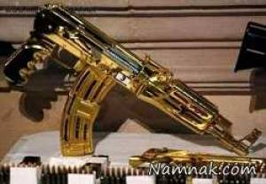 کلکسیون اسلحه های طلایی صدام + تصاویر